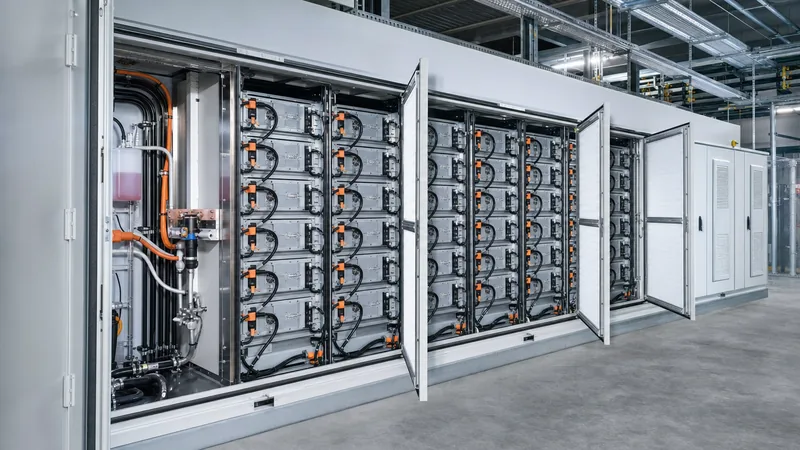 Industrial big battery pack rack assembly with liquid cooling manifolds in an energy storage facility