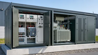 Prefabricated electric power distribution substation featuring medium voltage switchgear and step down transformer