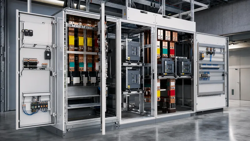 IEC 61439 compliant low-voltage switchgear assembly showing Form 4b internal separation and busbar compartment