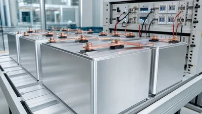 Industrial prismatic LFP battery cells arranged for engineering quality inspection in a testing facility