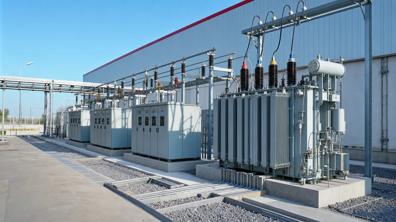 Medium-voltage power distribution voltages substation equipment with transformers and switchgear