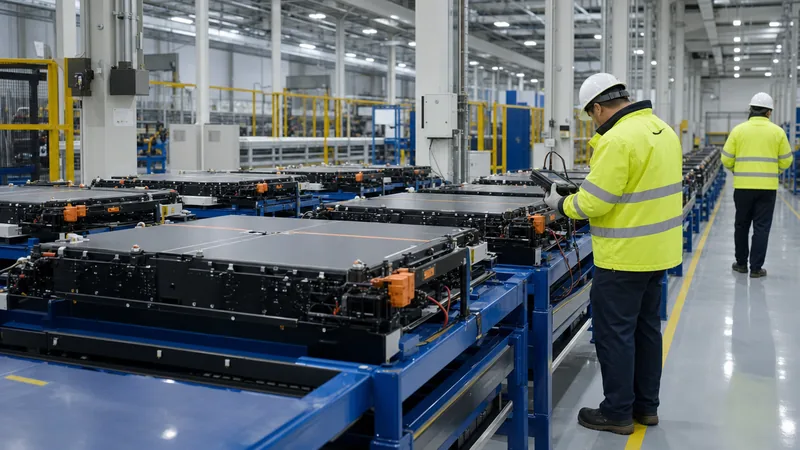 Industrial facility configured to store battery modules and racks under climate controlled standards