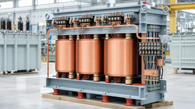 Industrial three phase to one phase transformer core and winding assembly in factory