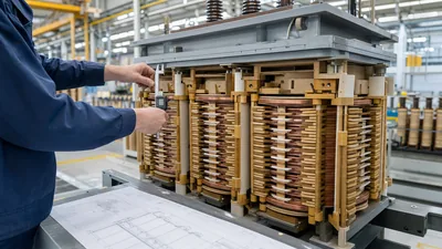 Transformer winding calculator design inspection on copper coils in electrical manufacturing facility
