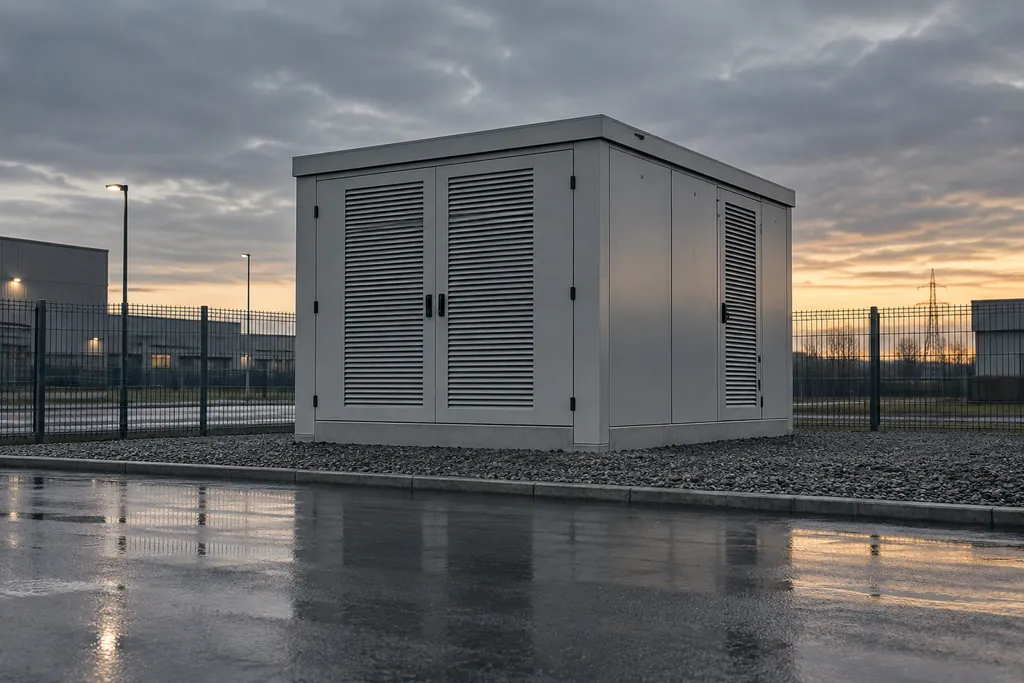 Prefabricated compact substation installed at an industrial site