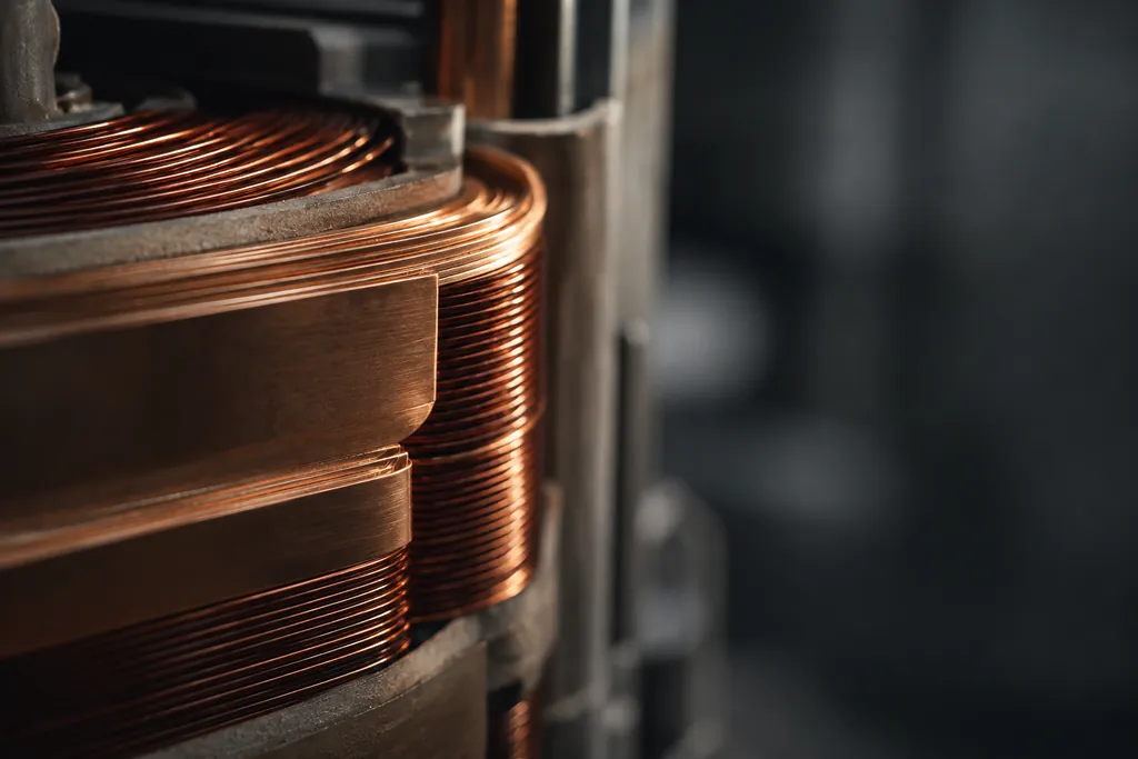 Copper foil windings of an oil-immersed distribution transformer