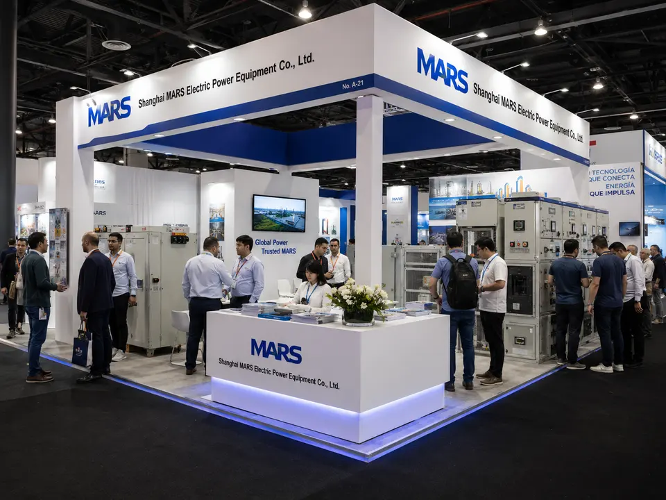 MARS exhibition stand with the company wordmark and the tagline Global Power, Trusted MARS