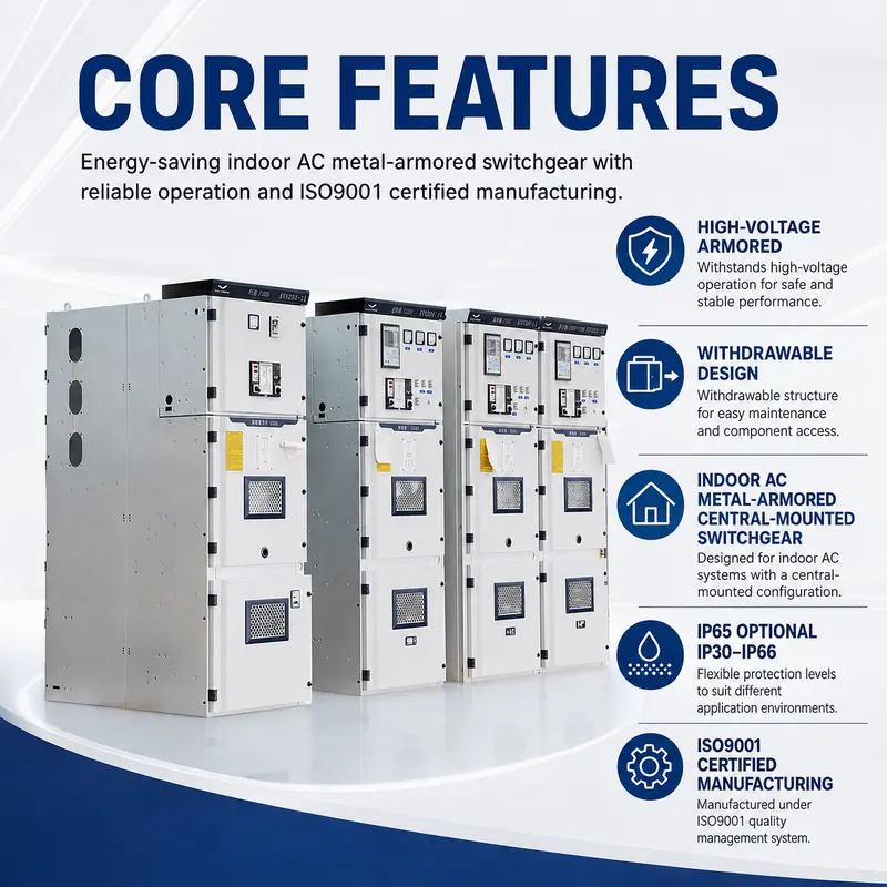 10–33kV Metal-Clad MV/HV Switchgear Cabinet (4000A, KYN28 Type, IP65) — safety and protection features