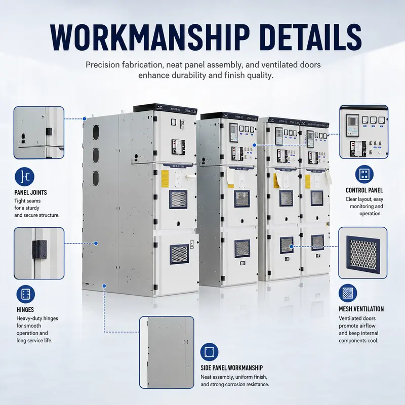 10–33kV Metal-Clad MV/HV Switchgear Cabinet (4000A, KYN28 Type, IP65) — workmanship detail