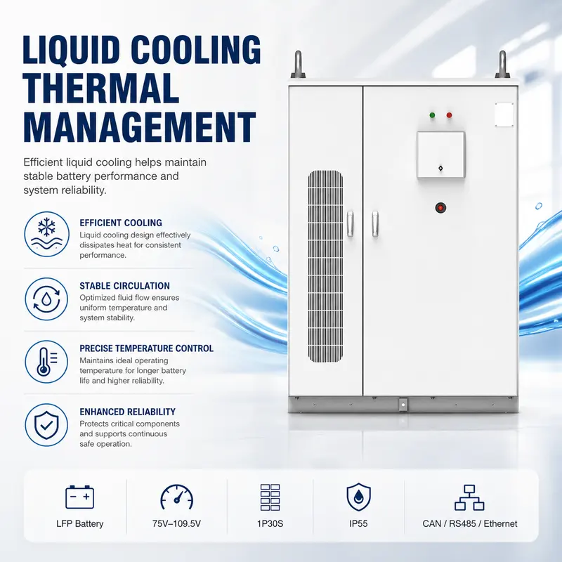 100–500kWh Liquid-Cooled Lithium Battery Energy Storage Cabinet — construction and materials detail