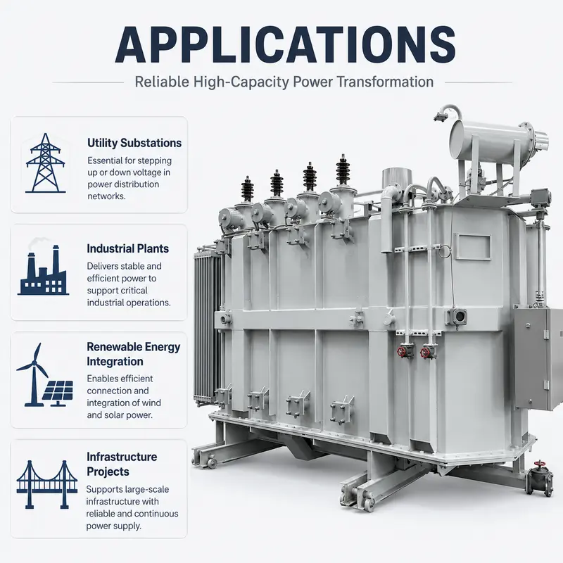 110–115 kV Three-Phase Oil-Immersed Power Transformer 20–50 MVA with OLTC — workmanship detail