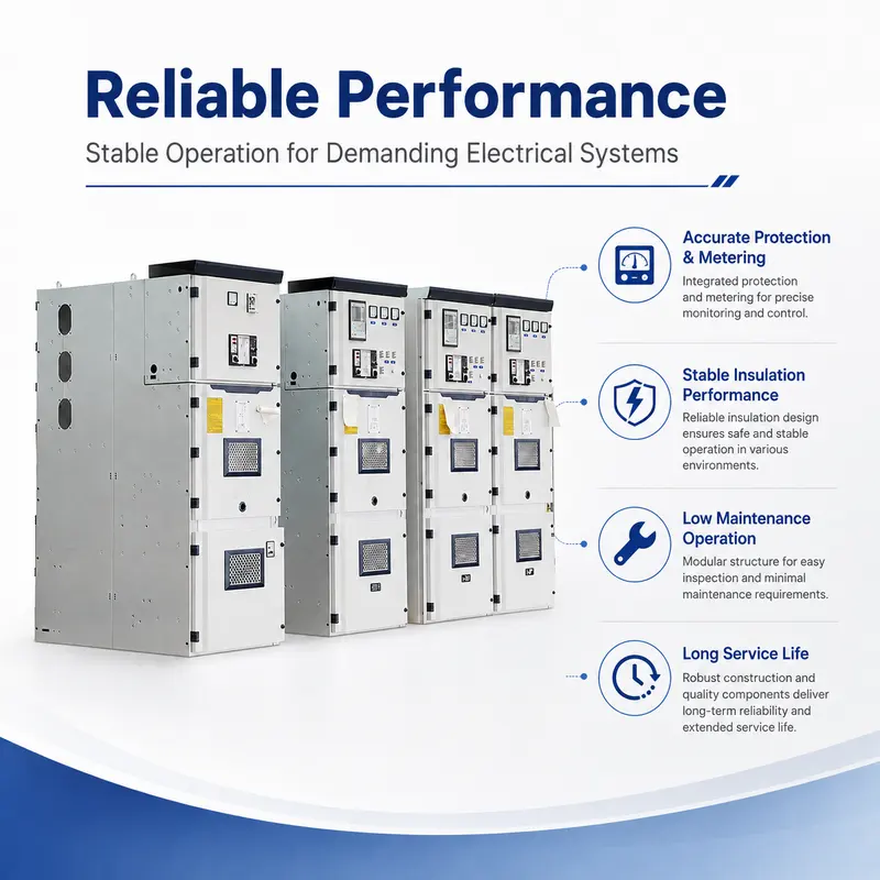 12–35kV AC Indoor Stainless Steel HV Switchgear, 4000A, IP65 (Energy Saving) — specification and nameplate detail