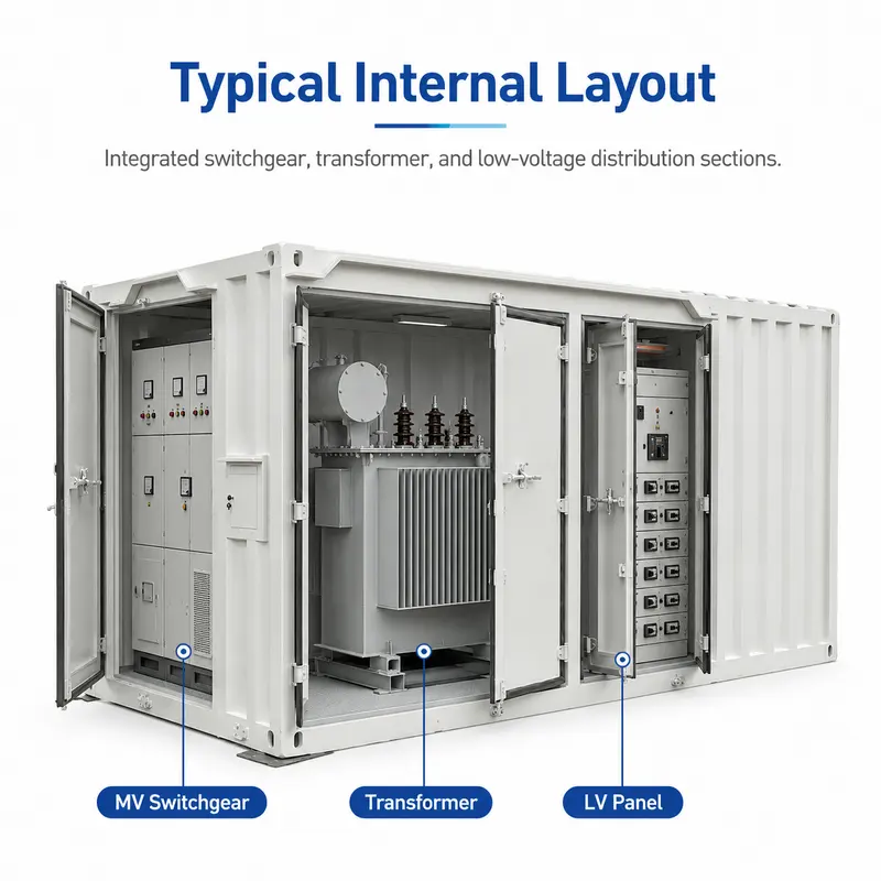 12 kV Prefabricated Container Box Substation — internal structure