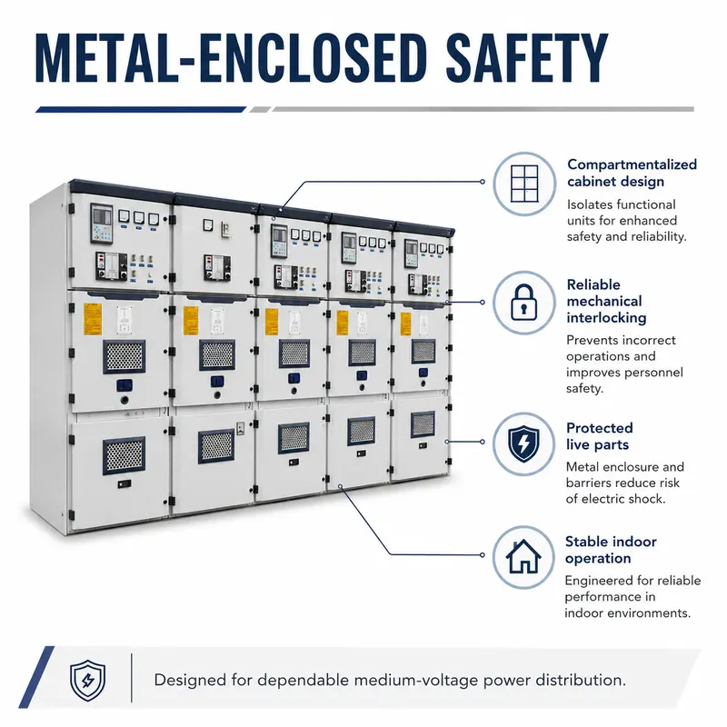 12kV Armored Withdrawable Metal-Clad Switchgear, 4000A (Indoor, IP-rated) — construction and materials detail