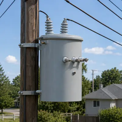 15/16/25/37.5/50kVA Single-Phase Pole-Mounted Toroidal-Coil Distribution Transformer installed on site