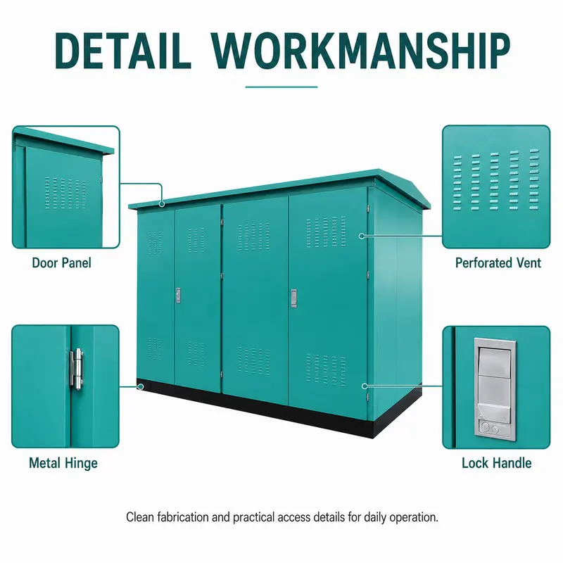 1600 kVA 12/0.4 kV Compact Box Substation — workmanship detail