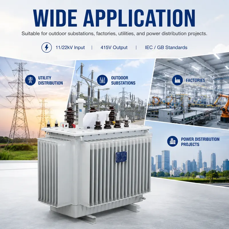 160kVA & 200kVA 11/22kV to 415V Three-Phase Oil-Immersed Distribution Transformer — typical application