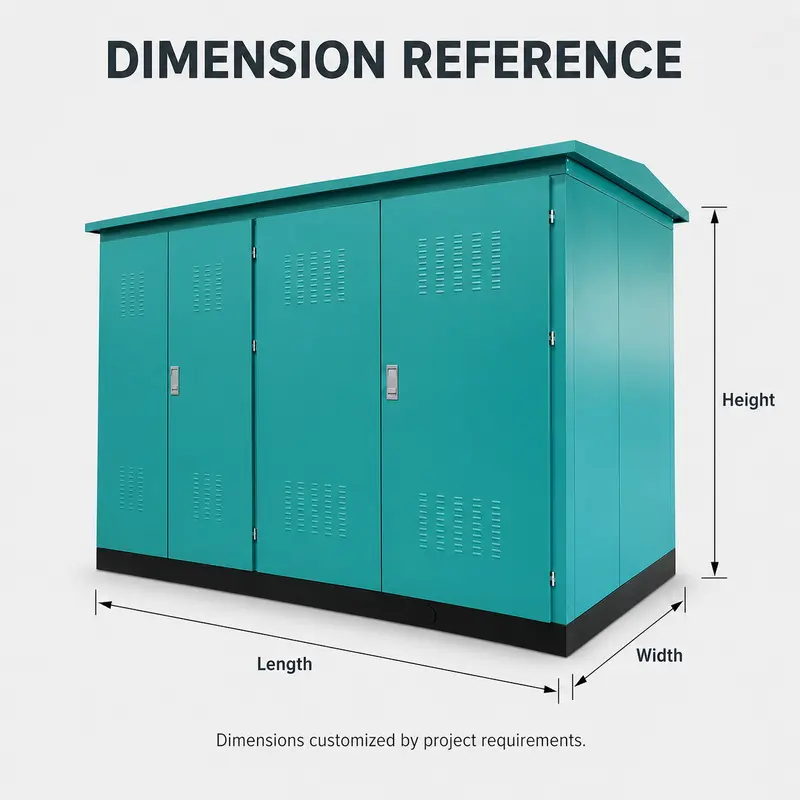 200 kVA 15/0.4 kV Compact Box-type Substation — dimensions and layout