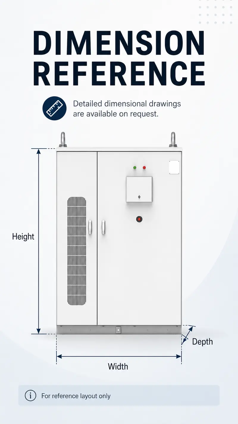 344kWh LFP-280Ah Liquid-Cooled Industrial & Commercial Energy Storage System — dimensions and layout