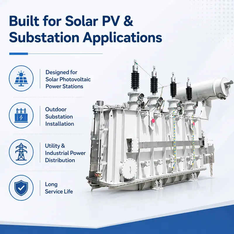 50 MVA Oil-Immersed Power Transformer 110–230 kV for Solar Power — safety and protection features