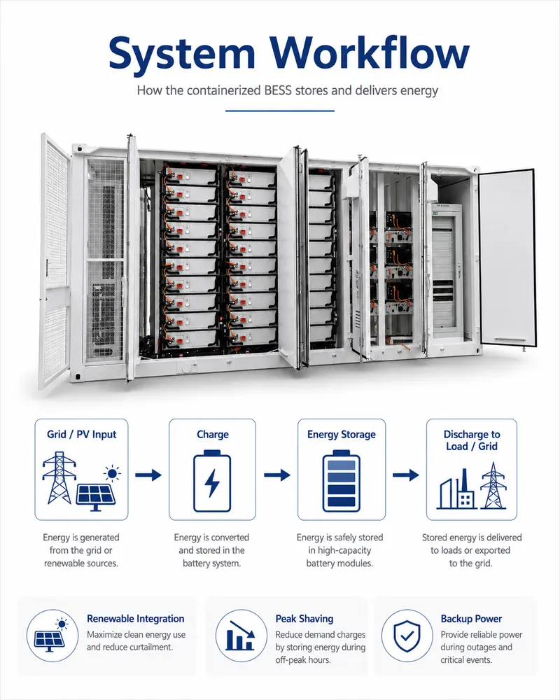 All-in-One Containerized BESS for Solar Farms (1000kWh–5MWh, Liquid-Cooled, IP67) — customisation options