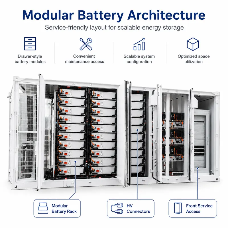 BESS LiFePO4 Solar Battery Storage, 1000kWh–5MWh / 1MW (10ft/20ft Container, IP67) — construction and materials detail