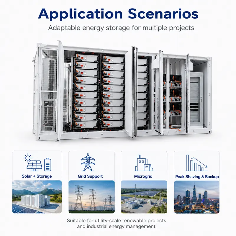 BESS LiFePO4 Solar Battery Storage, 1000kWh–5MWh / 1MW (10ft/20ft Container, IP67) — workmanship detail