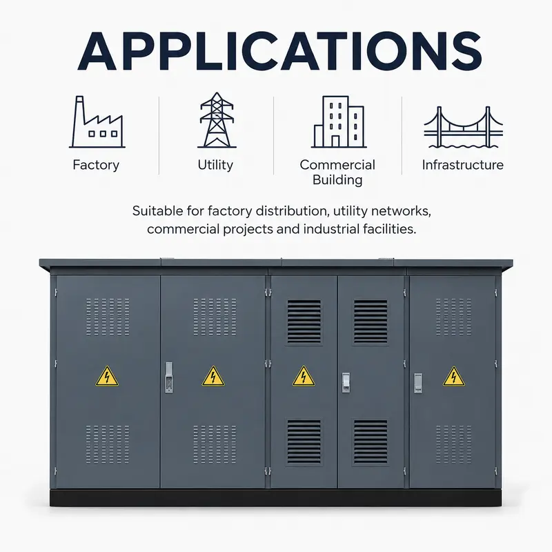 Customized 1250 kVA 20/0.4 kV European Box-type Substation — typical application