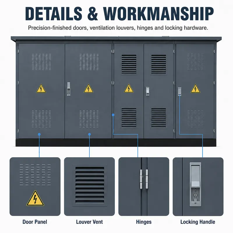 Customized 1250 kVA 20/0.4 kV European Box-type Substation — workmanship detail