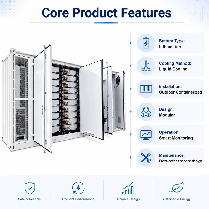 Customized Battery Energy Storage Container, 1000kWh–2150kWh (Liquid-Cooled, IP67) — workmanship detail