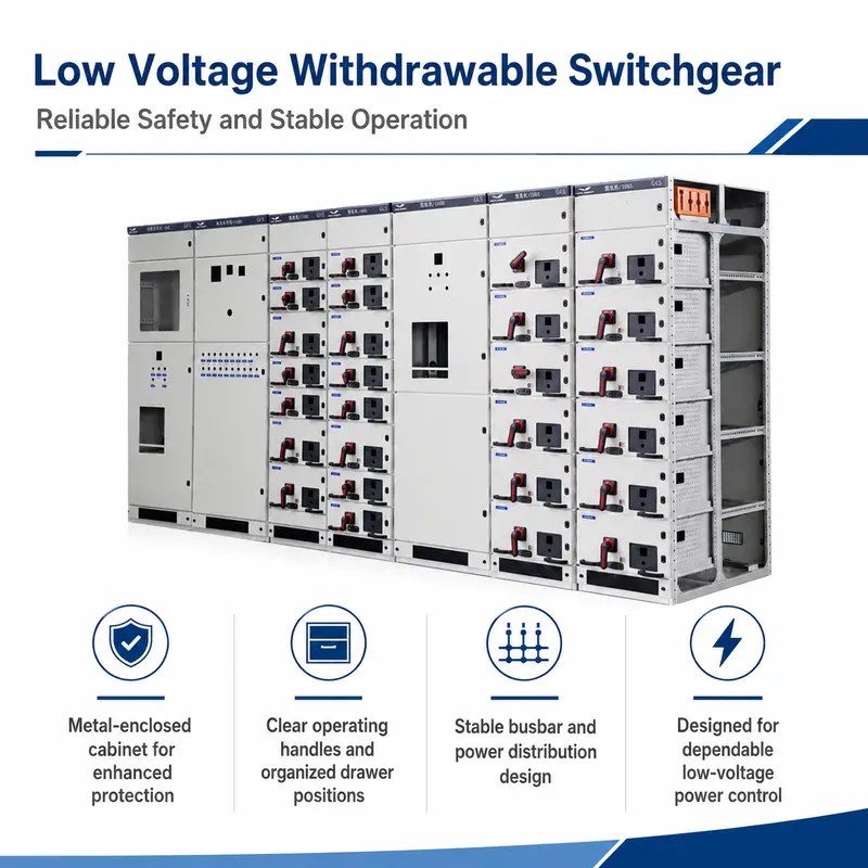 Customized Three-Phase 12kV Low Voltage Switchgear Cabinet (GCS, IP65, Energy Saving) — specification and nameplate detail