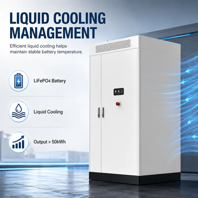 DC 1000V Liquid-Cooled Commercial & Industrial Energy Storage Cabinet (LiFePO4) — construction and materials detail