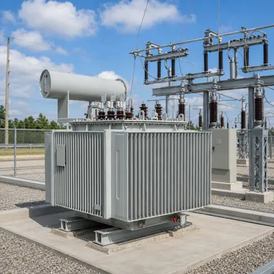 Energy-Saving 500–3500kVA 35kV/480V Three-Phase Oil-Immersed Transformer installed on site