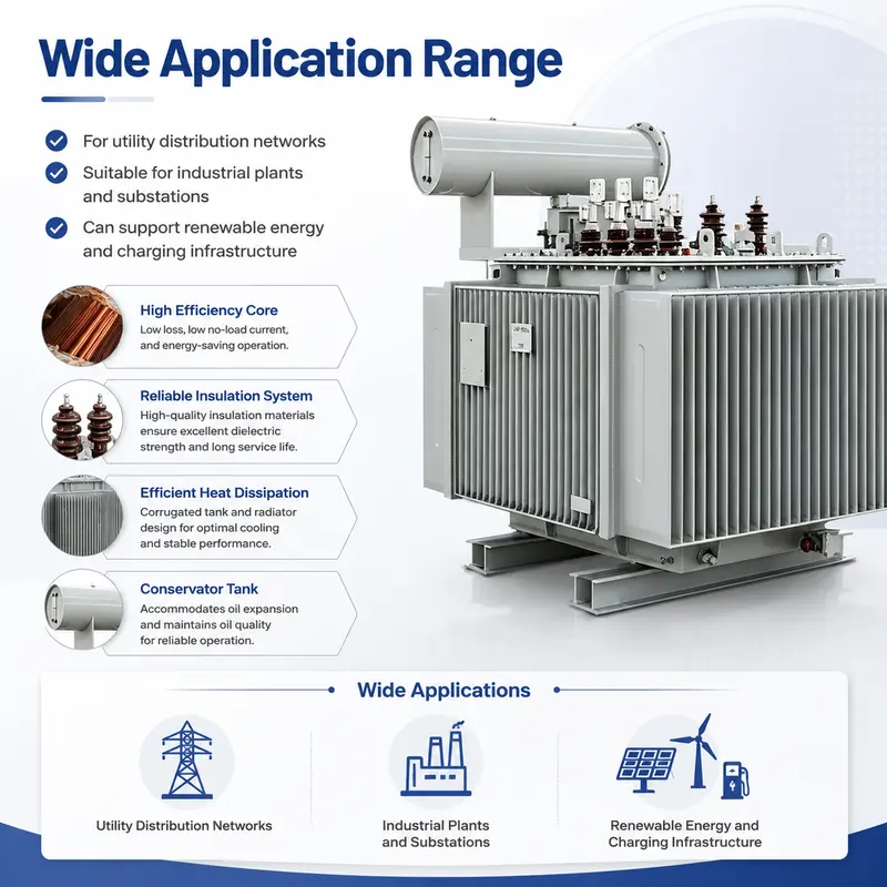 Energy-Saving 500–3500kVA 35kV/480V Three-Phase Oil-Immersed Transformer — typical application