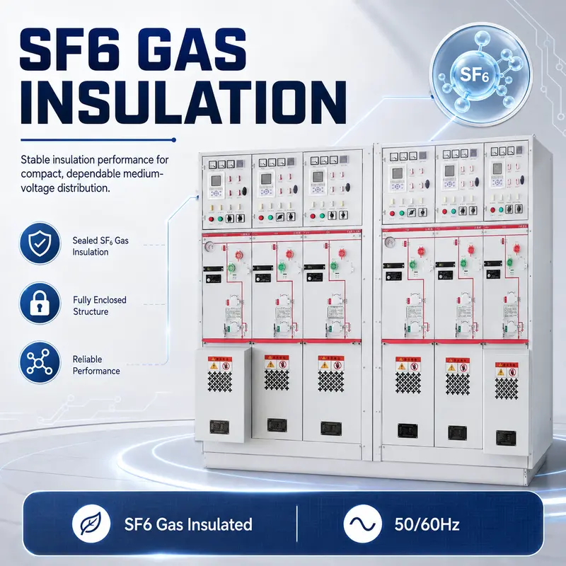 Gas-Insulated MV/HV Switchgear 12kV / 24kV / 33kV — SF6 Metal-Enclosed Switch Cabinet — SF6 insulation detail