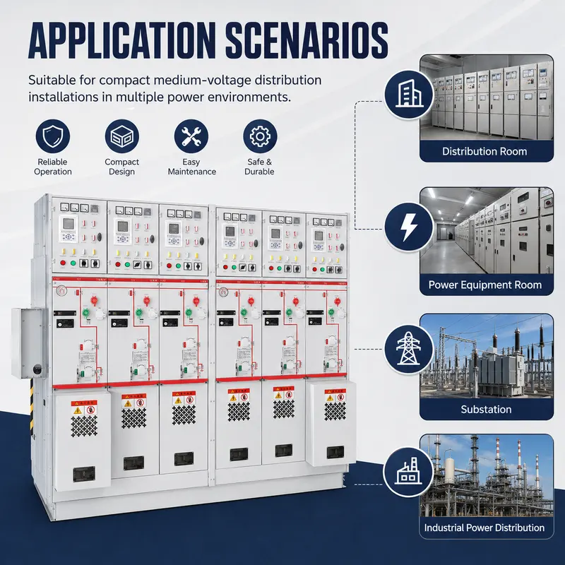 Gas-Insulated MV/HV Switchgear 12kV / 24kV / 33kV — SF6 Metal-Enclosed Switch Cabinet — typical application