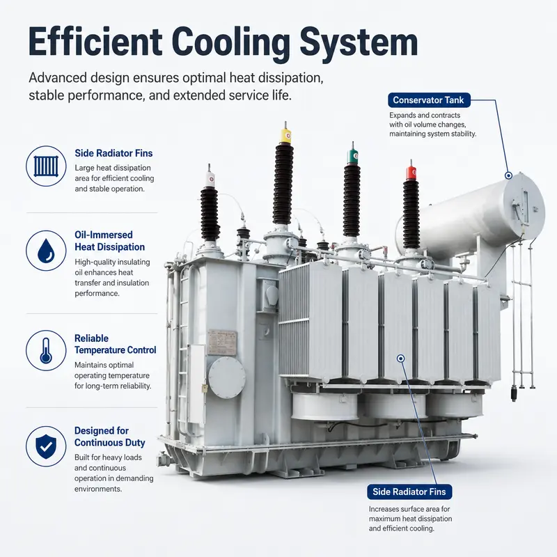 IEC 60076 66 kV Three-Winding Oil-Immersed Substation Power Transformer — specification and nameplate detail