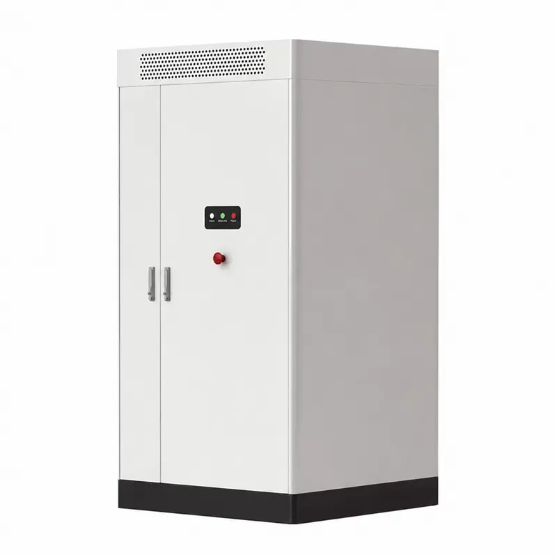 Liquid-Cooled Lithium Battery Energy Storage System — Static Diesel-Hybrid Integrated Cabinet — product photo on white background