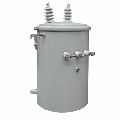 Low-Loss Single-Phase Pole-Mounted Distribution Transformer 100 kVA (13.8 kV) — product photo on white background