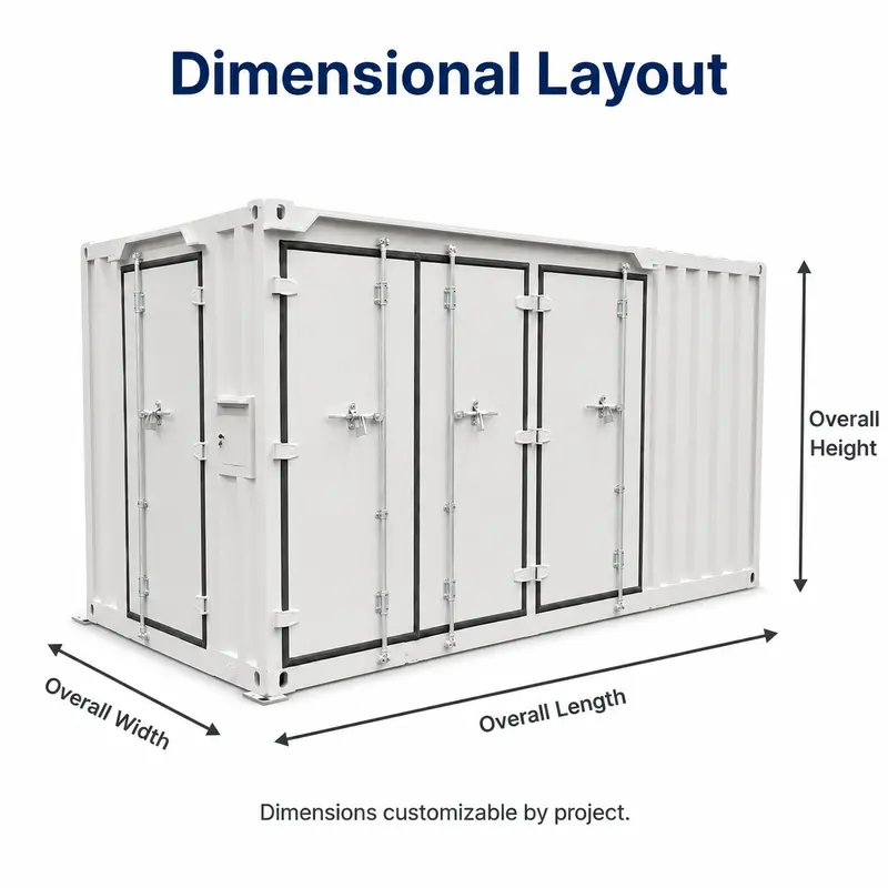 Movable 3150 kVA 6.3/0.8 kV Prefabricated Container Substation — dimensions and layout
