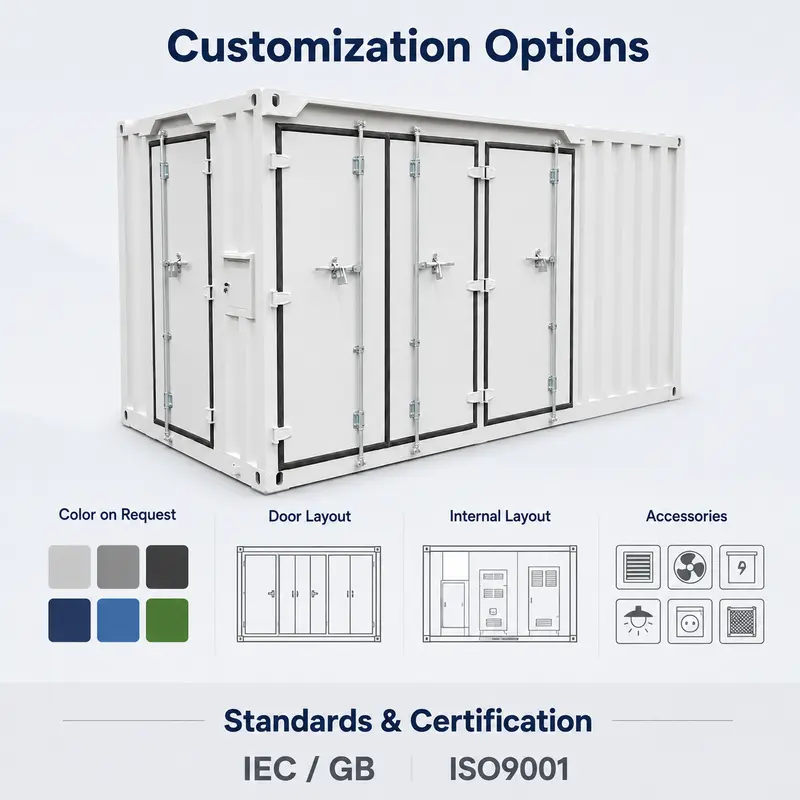 Movable 3150 kVA 6.3/0.8 kV Prefabricated Container Substation — customisation options