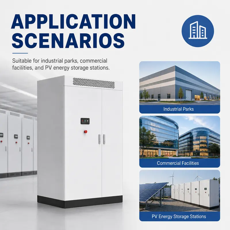Outdoor Liquid-Cooled Battery Cluster Converged Cabinet — 6000-Cycle Energy Storage System — typical application