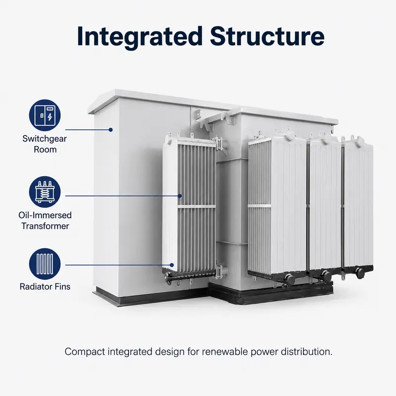 Photovoltaic & Wind Power Box-Type Substation (10/0.4 kV) — construction and materials detail