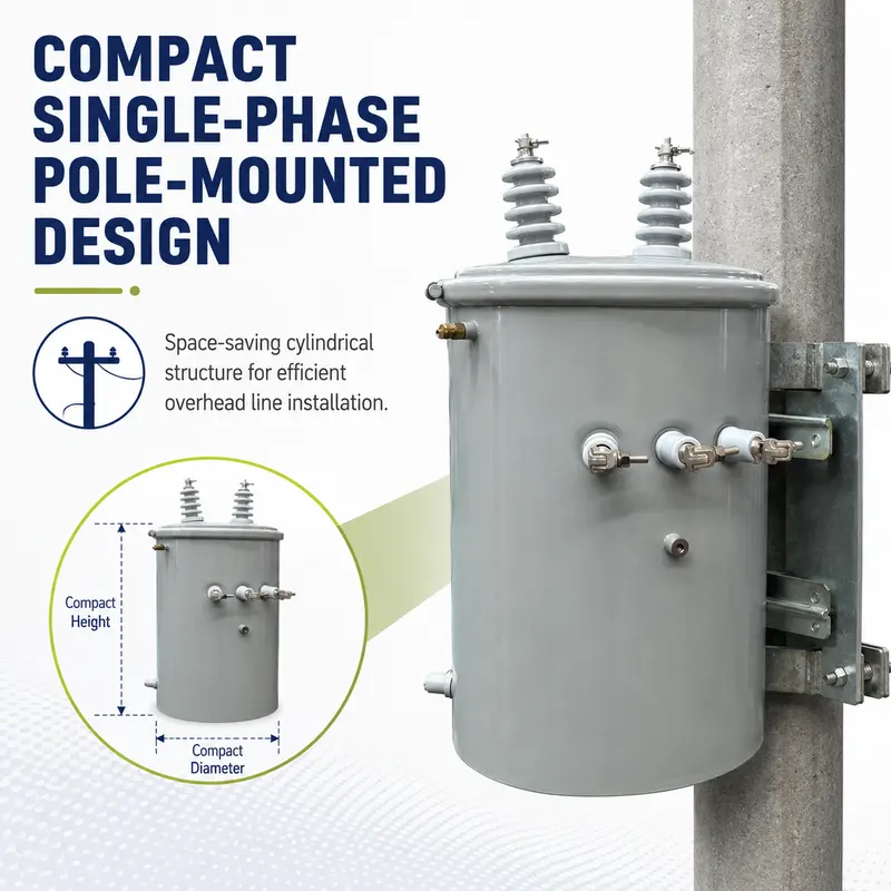 Single-Phase 25kVA & 50kVA Pole-Mounted Distribution Transformer — design detail