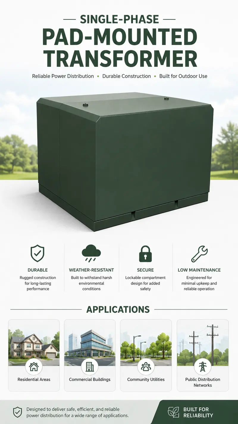 Single-Phase Pad-Mounted Transformer — 220V/400V, Energy-Saving, USA/Canada Standard — customisation options