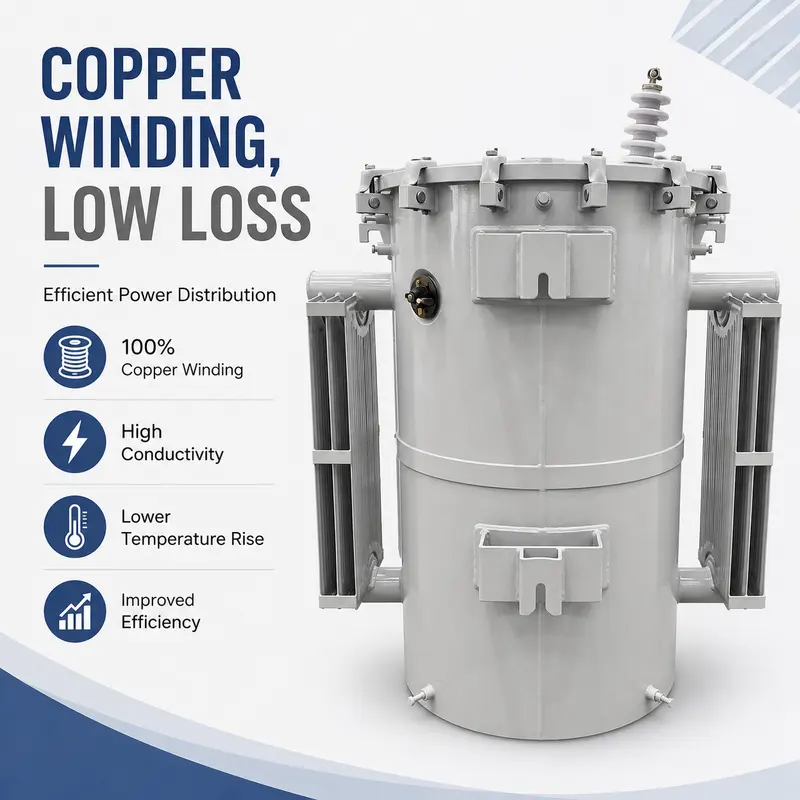 UL-Certified Single-Phase Pole-Mounted Transformer 25–333 kVA (7.2 kV) — safety and protection features