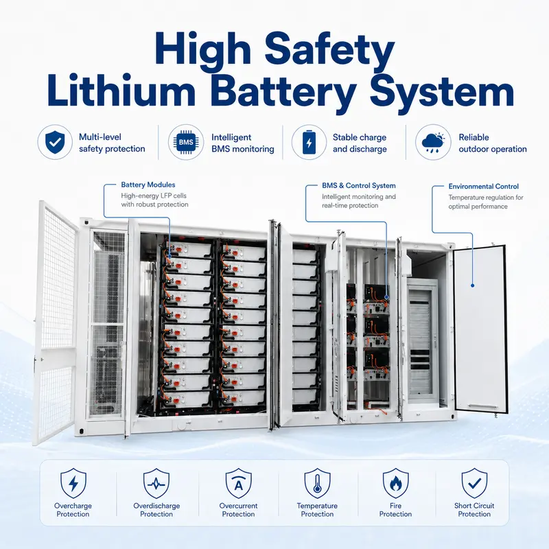 Utility-Scale Lithium-Ion Battery Storage System (1000kWh–5MWh, Liquid-Cooled, IP67) — construction and materials detail